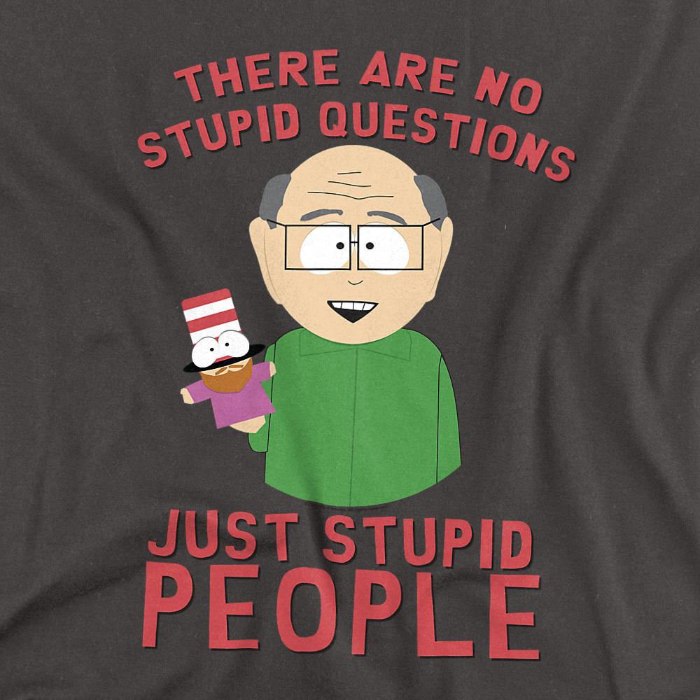 Charcoal - Side - South Park Unisex Adult No Stupid Questions T-Shirt