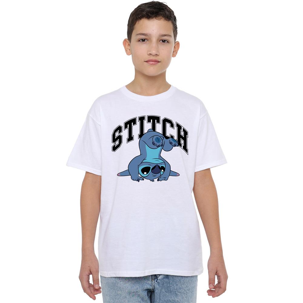 White - Front - Lilo & Stitch Boys Handstand T-Shirt