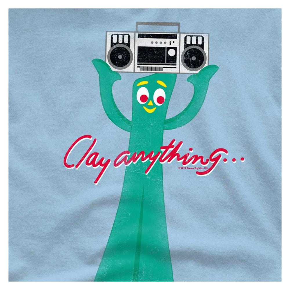 Light Blue - Side - Gumby Unisex Adult Clay Anything T-Shirt