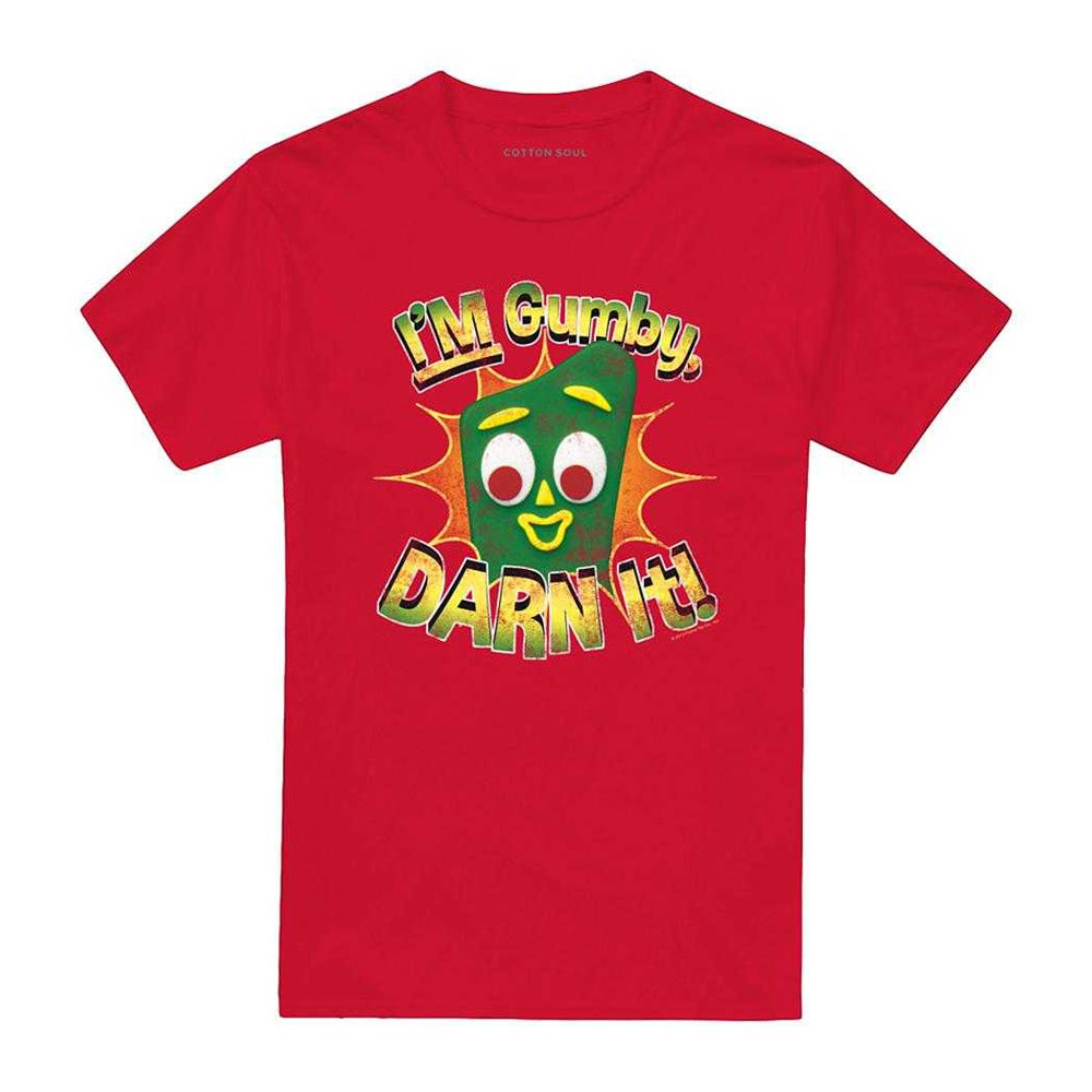 Red - Front - Gumby Unisex Adult Darn It T-Shirt