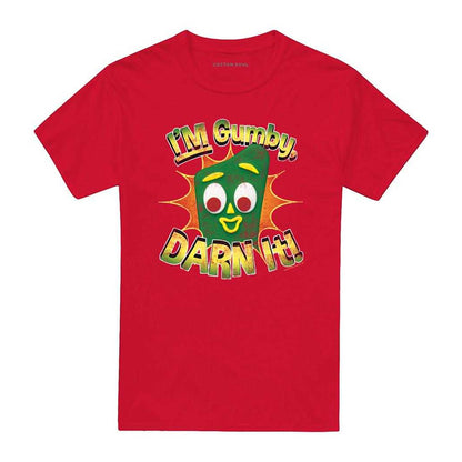 Red - Front - Gumby Unisex Adult Darn It T-Shirt