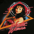 Black - Side - Wonder Woman Womens-Ladies Triangle T-Shirt