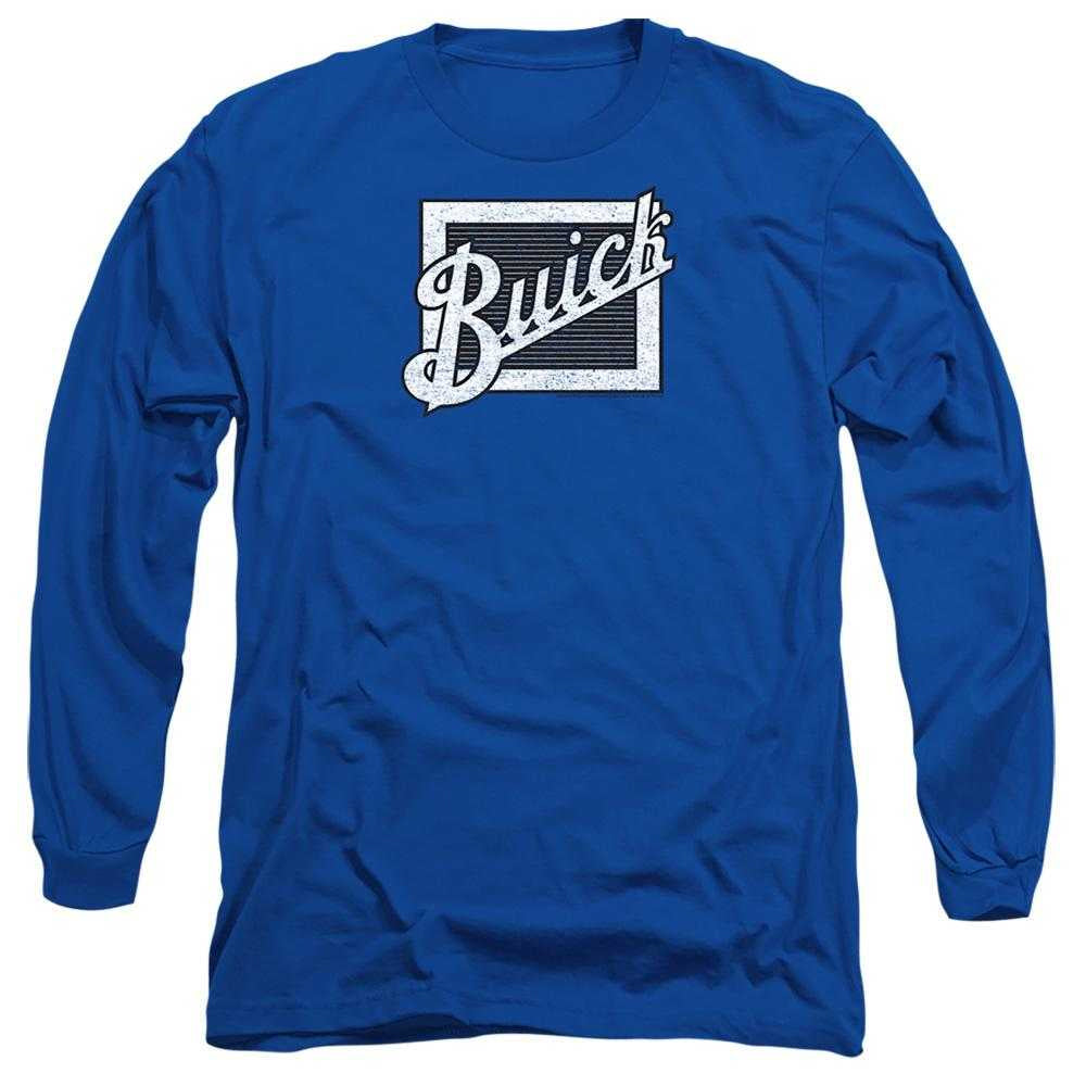 Royal Blue - Front - Buick Unisex Adult Distressed Emblem Long-Sleeved T-Shirt