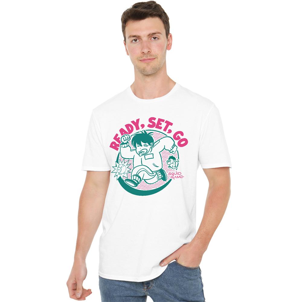 White - Front - Squid Game Unisex Adult Season Three Ready Set Go T-Shirt