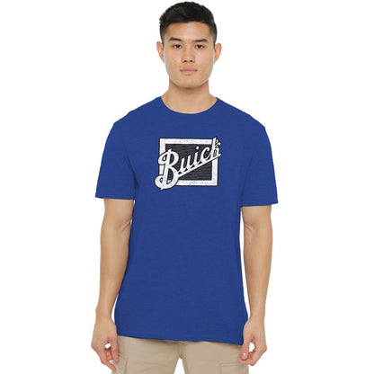 Royal Blue - Back - Buick Unisex Adult Distressed Emblem T-Shirt