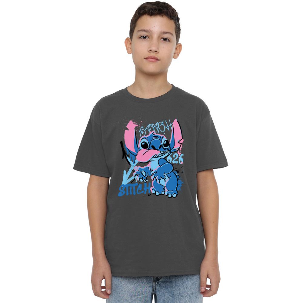 Light Graphite - Front - Lilo & Stitch Boys 626 Graffiti T-Shirt