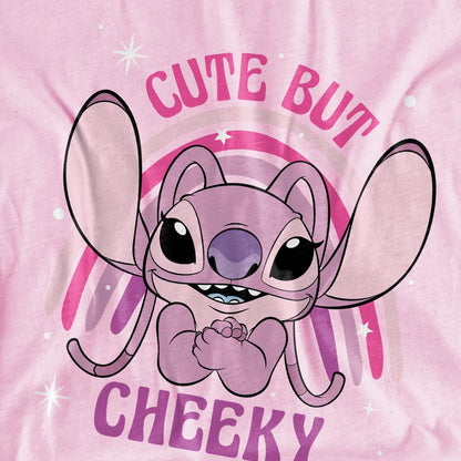 Light Pink - Back - Lilo & Stitch Girls Cute But Cheeky Angel Rainbow T-Shirt