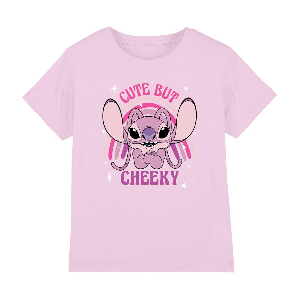 Light Pink - Lifestyle - Lilo & Stitch Girls Cute But Cheeky Angel Rainbow T-Shirt