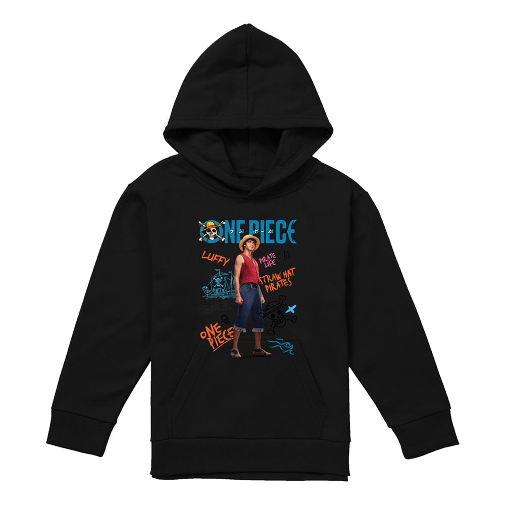 Athletic Heather - Lifestyle - One Piece Live Action Childrens-Kids Luffy Hoodie