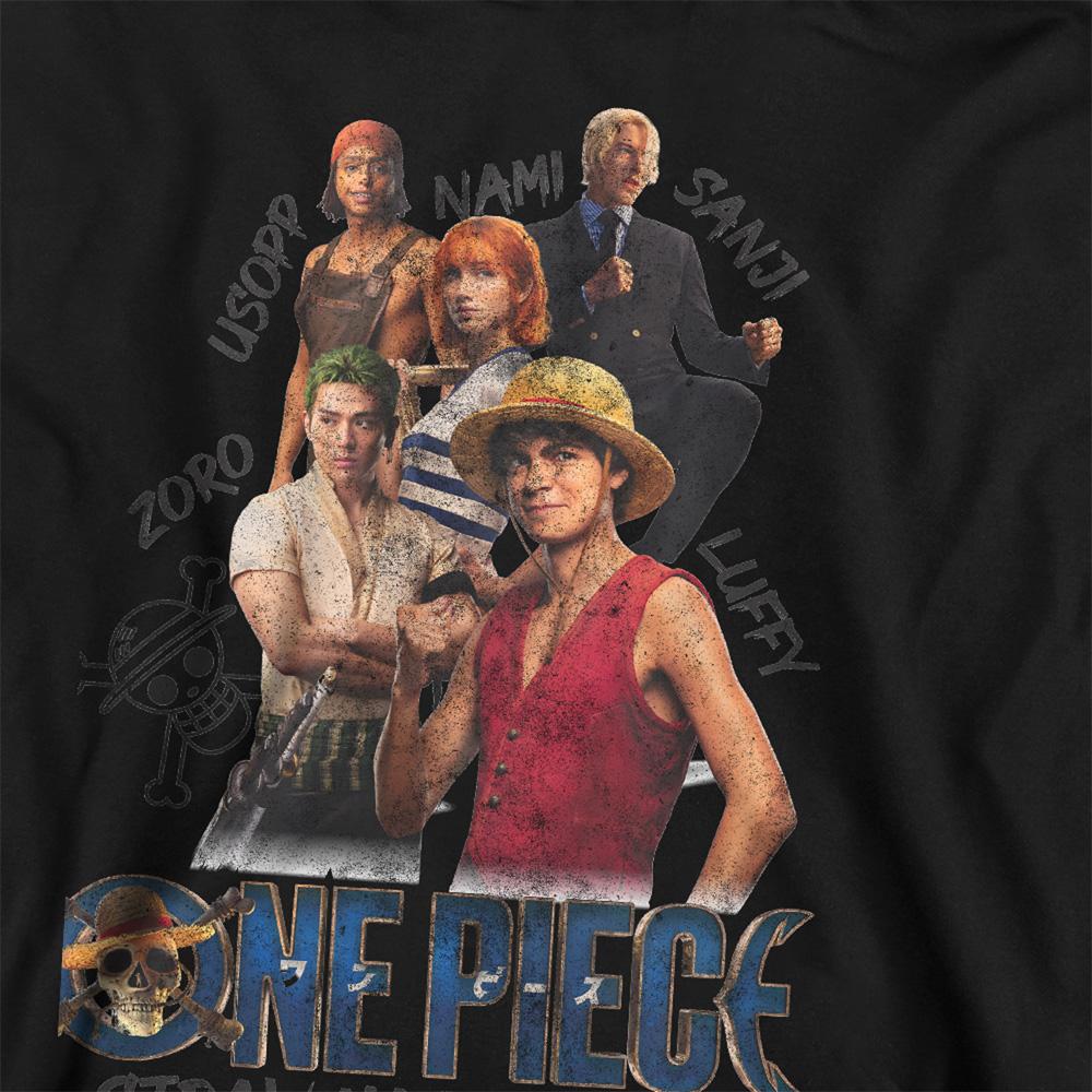 Navy - Back - One Piece Live Action Childrens-Kids Straw Hat Hoodie