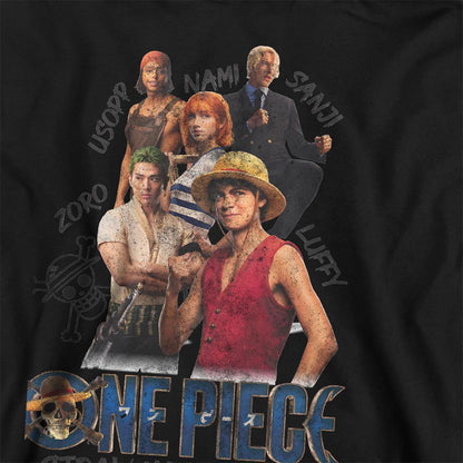 Navy - Back - One Piece Live Action Childrens-Kids Straw Hat Hoodie