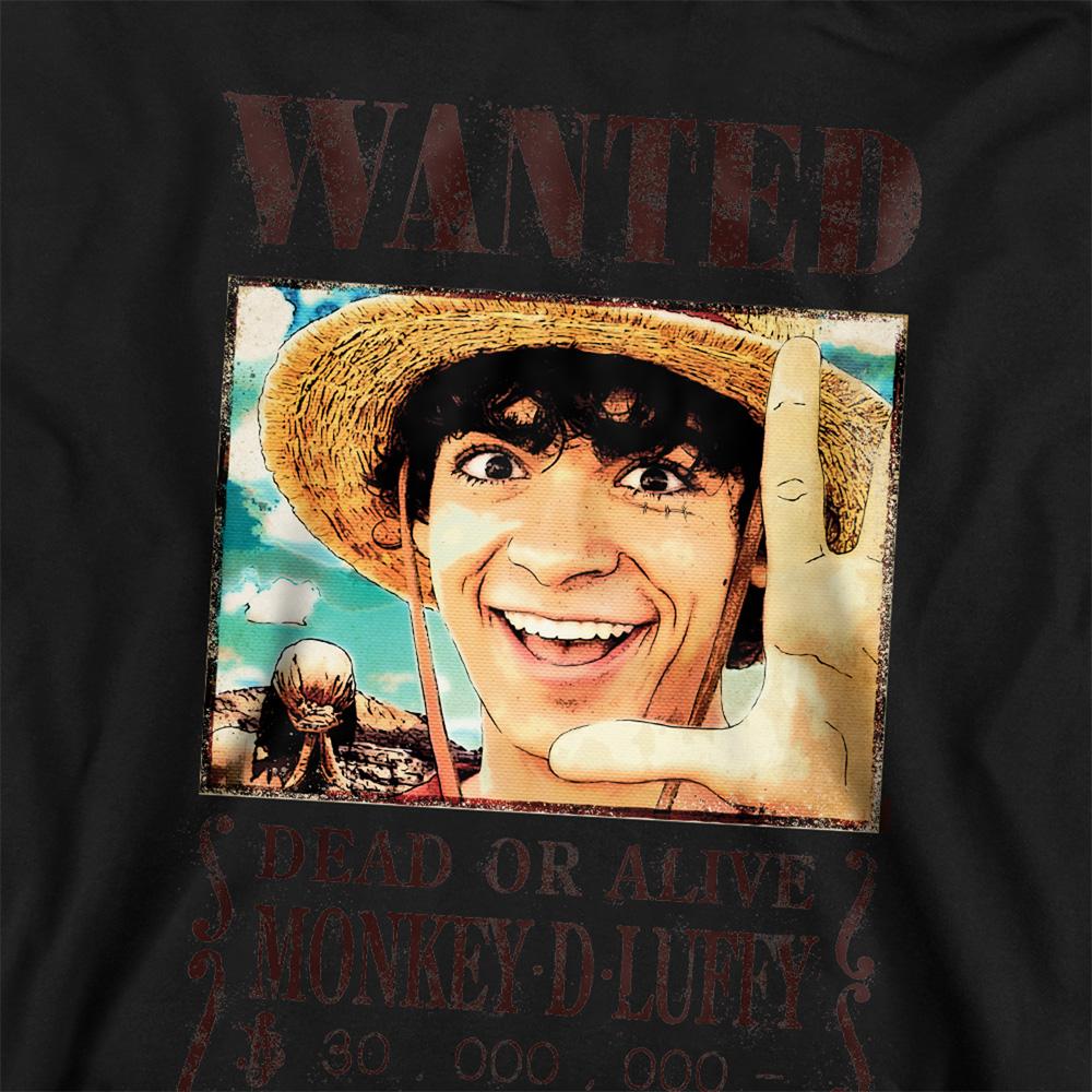 Navy - Back - One Piece Live Action Childrens-Kids Luffy Wanted Poster Hoodie