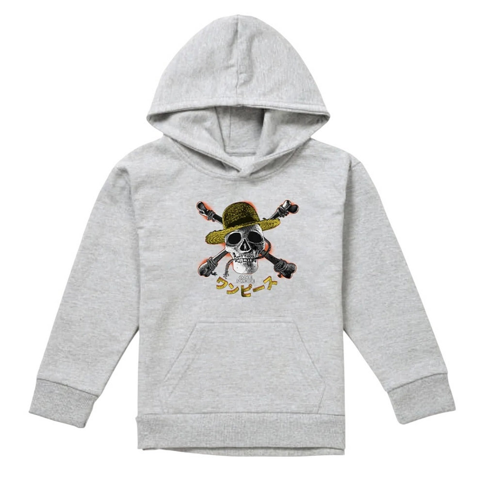 Athletic Heather - Front - One Piece Childrens-Kids Jolly Roger Hoodie
