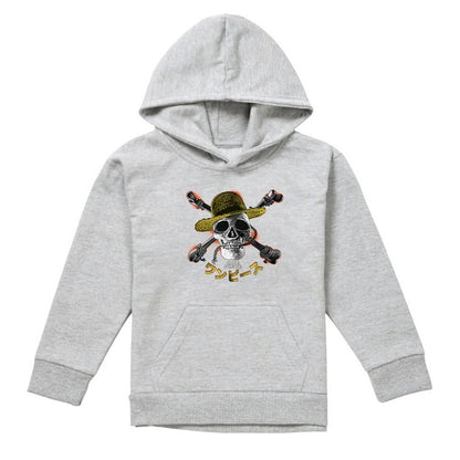 Athletic Heather - Front - One Piece Childrens-Kids Jolly Roger Hoodie