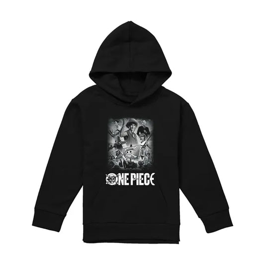 Black - Front - One Piece Live Action Childrens-Kids Poster Hoodie