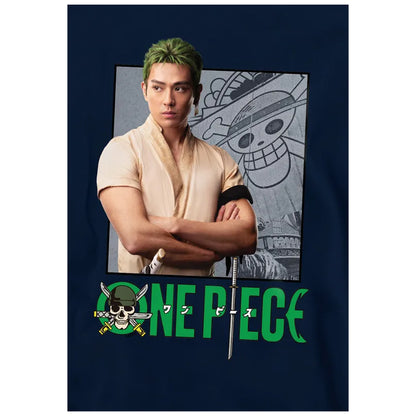 Navy - Side - One Piece Live Action Childrens-Kids Roronoa Zoro Hoodie