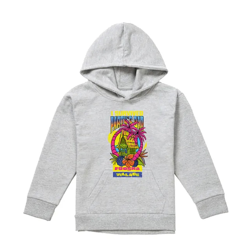 Athletic Heather - Front - One Piece Childrens-Kids I Survived Party´s Bar Hoodie