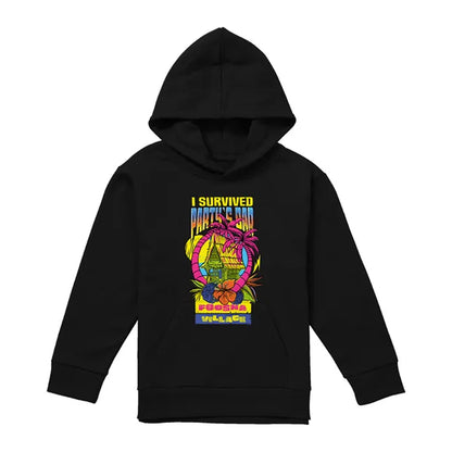 Black - Front - One Piece Childrens-Kids I Survived Party´s Bar Hoodie