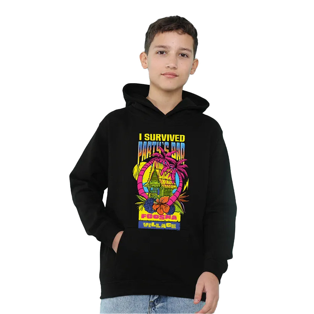 Black - Lifestyle - One Piece Childrens-Kids I Survived Party´s Bar Hoodie