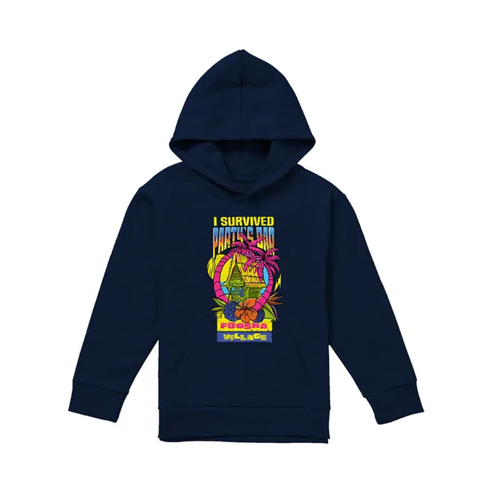 Navy - Front - One Piece Childrens-Kids I Survived Party´s Bar Hoodie