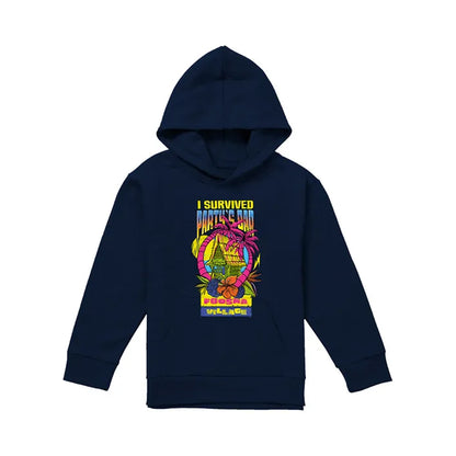 Navy - Front - One Piece Childrens-Kids I Survived Party´s Bar Hoodie