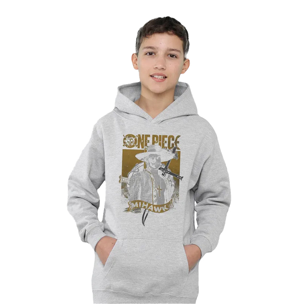 Athletic Heather - Lifestyle - One Piece Childrens-Kids Dracule Mihawk Portrait Hoodie