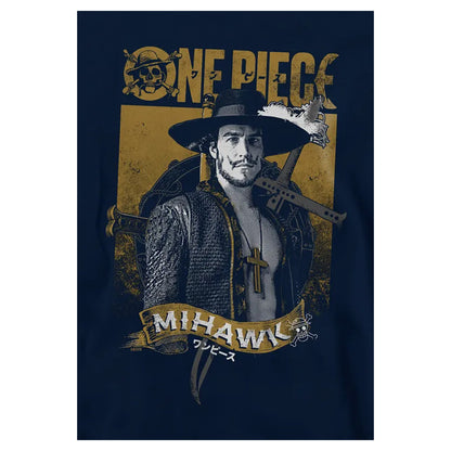 Navy - Side - One Piece Childrens-Kids Dracule Mihawk Portrait Hoodie