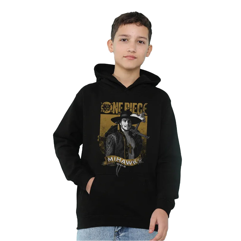Black - Lifestyle - One Piece Childrens-Kids Dracule Mihawk Portrait Hoodie