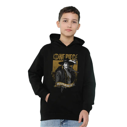 Black - Lifestyle - One Piece Childrens-Kids Dracule Mihawk Portrait Hoodie