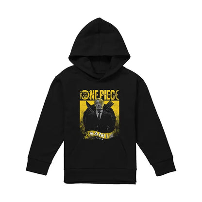 Black - Front - One Piece Live Action Childrens-Kids Sanji Portrait Hoodie