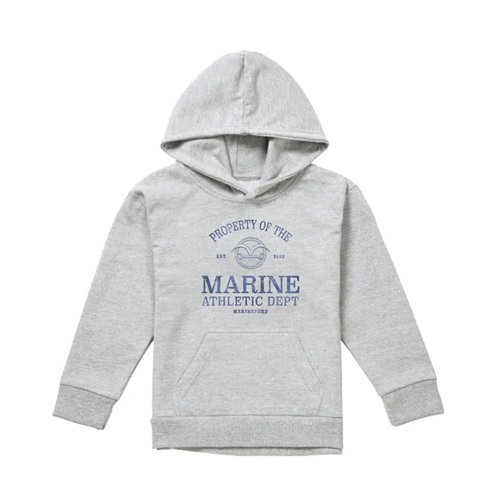 Athletic Heather - Front - One Piece Childrens-Kids Marine Athletic Dept Hoodie