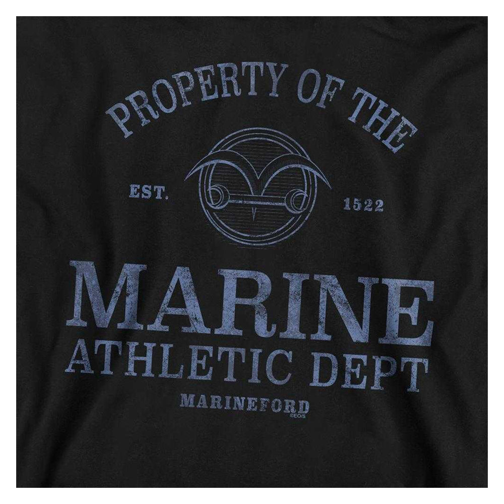 Black - Side - One Piece Childrens-Kids Marine Athletic Dept Hoodie