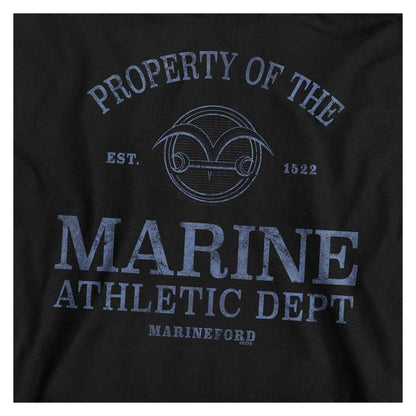 Black - Side - One Piece Childrens-Kids Marine Athletic Dept Hoodie