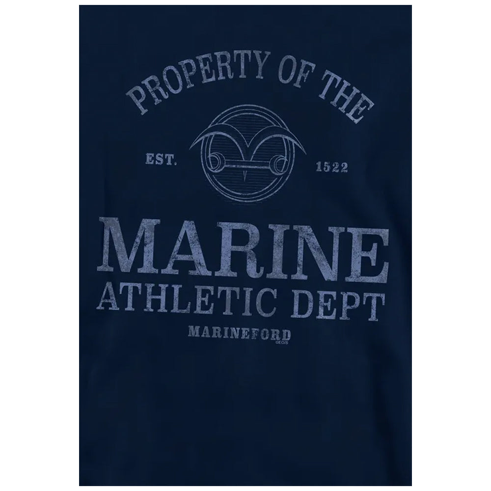 Navy - Side - One Piece Childrens-Kids Marine Athletic Dept Hoodie