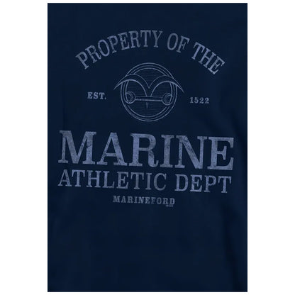 Navy - Side - One Piece Childrens-Kids Marine Athletic Dept Hoodie