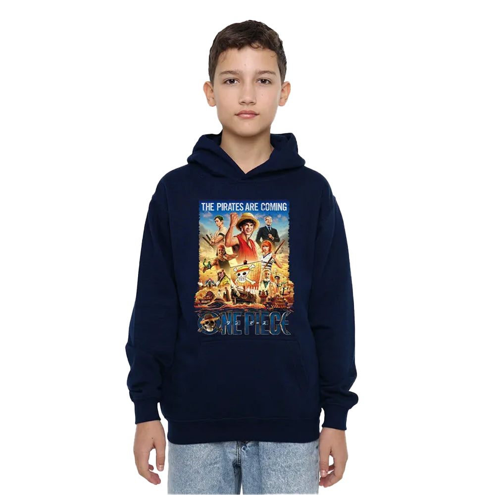 Navy - Lifestyle - One Piece Live Action Childrens-Kids The Pirates Are Coming Hoodie