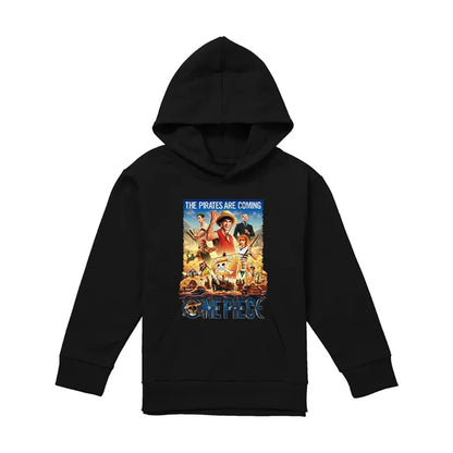 Black - Front - One Piece Live Action Childrens-Kids The Pirates Are Coming Hoodie