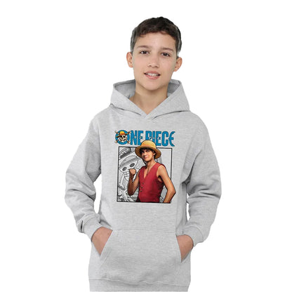 Athletic Heather - Lifestyle - One Piece Live Action Childrens-Kids Luffy Hoodie