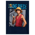 Navy - Side - One Piece Live Action Childrens-Kids Luffy Hoodie