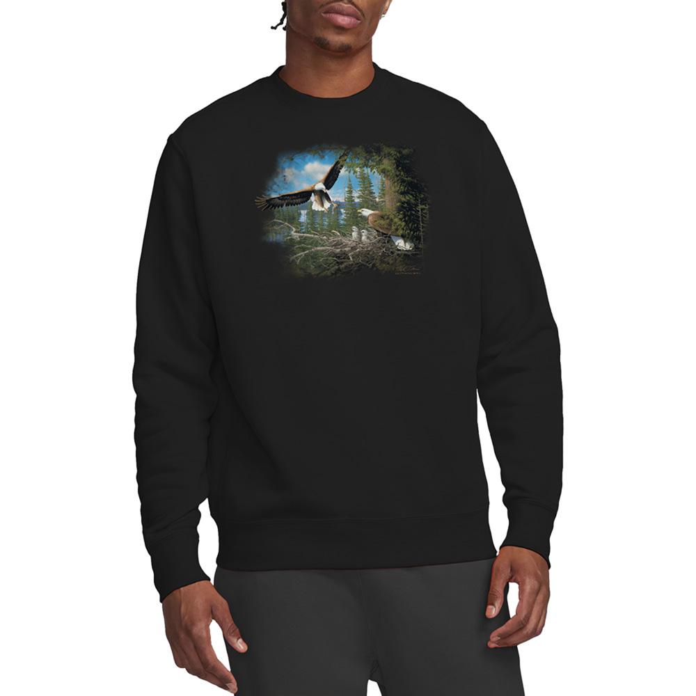 Black - Lifestyle - Wildlife Unisex Adult Bald Eagles Sweatshirt