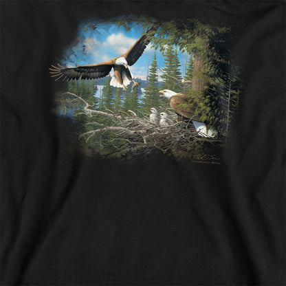 Black - Side - Wildlife Unisex Adult Bald Eagles Sweatshirt