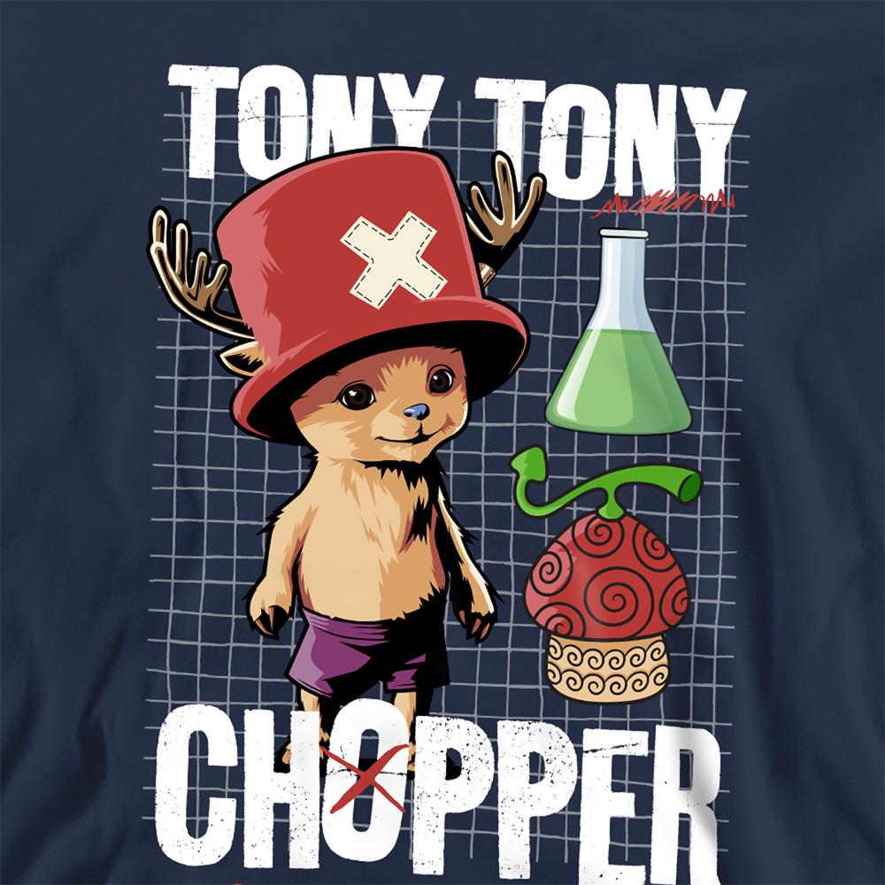 Navy - Side - One Piece Unisex Adult Tony Tony Chopper Schematic Sweatshirt