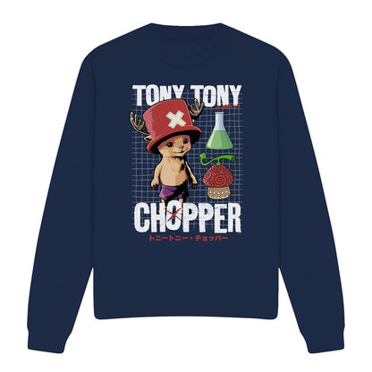Navy - Front - One Piece Unisex Adult Tony Tony Chopper Schematic Sweatshirt