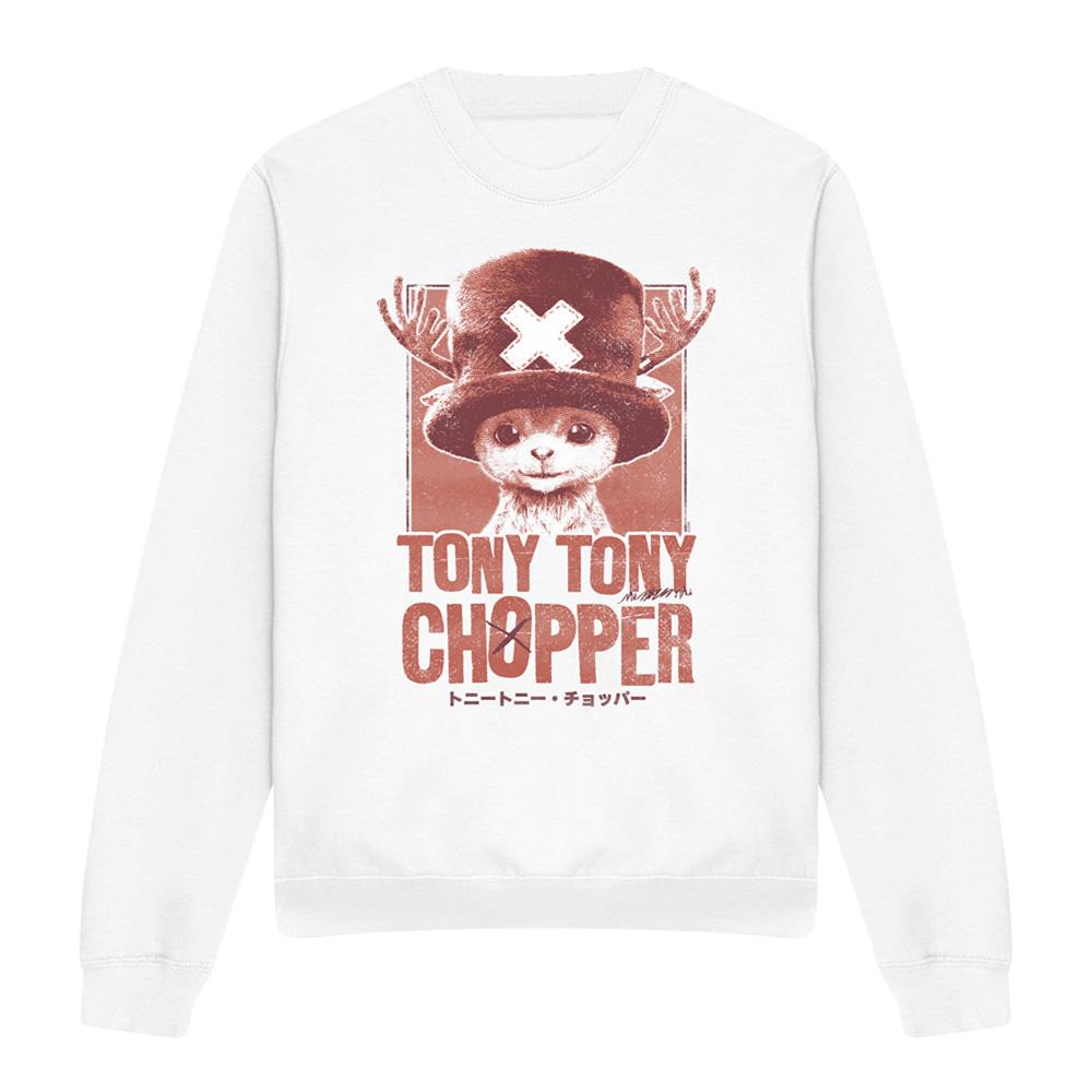 White - Front - One Piece Unisex Adult Tony Tony Chopper Portrait Sweatshirt