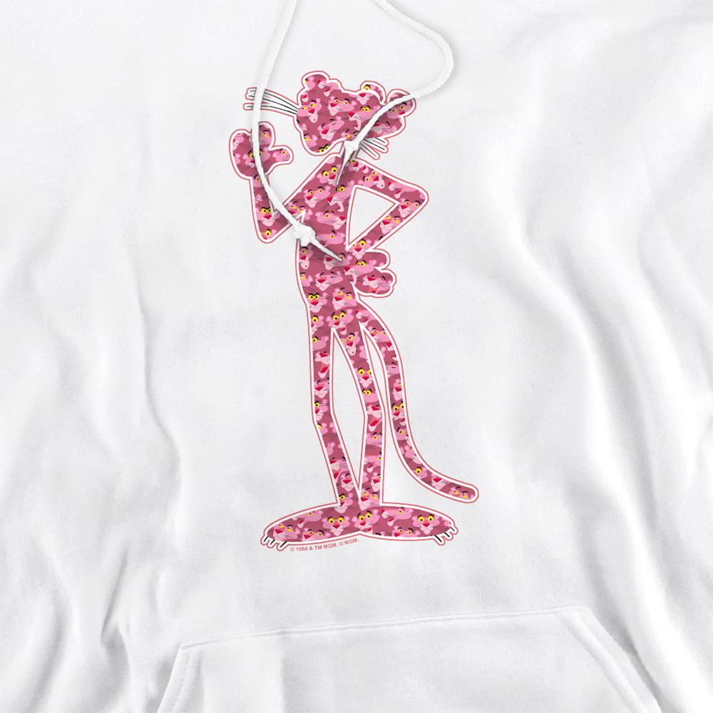 White - Side - Pink Panther Unisex Adult Heads Hoodie