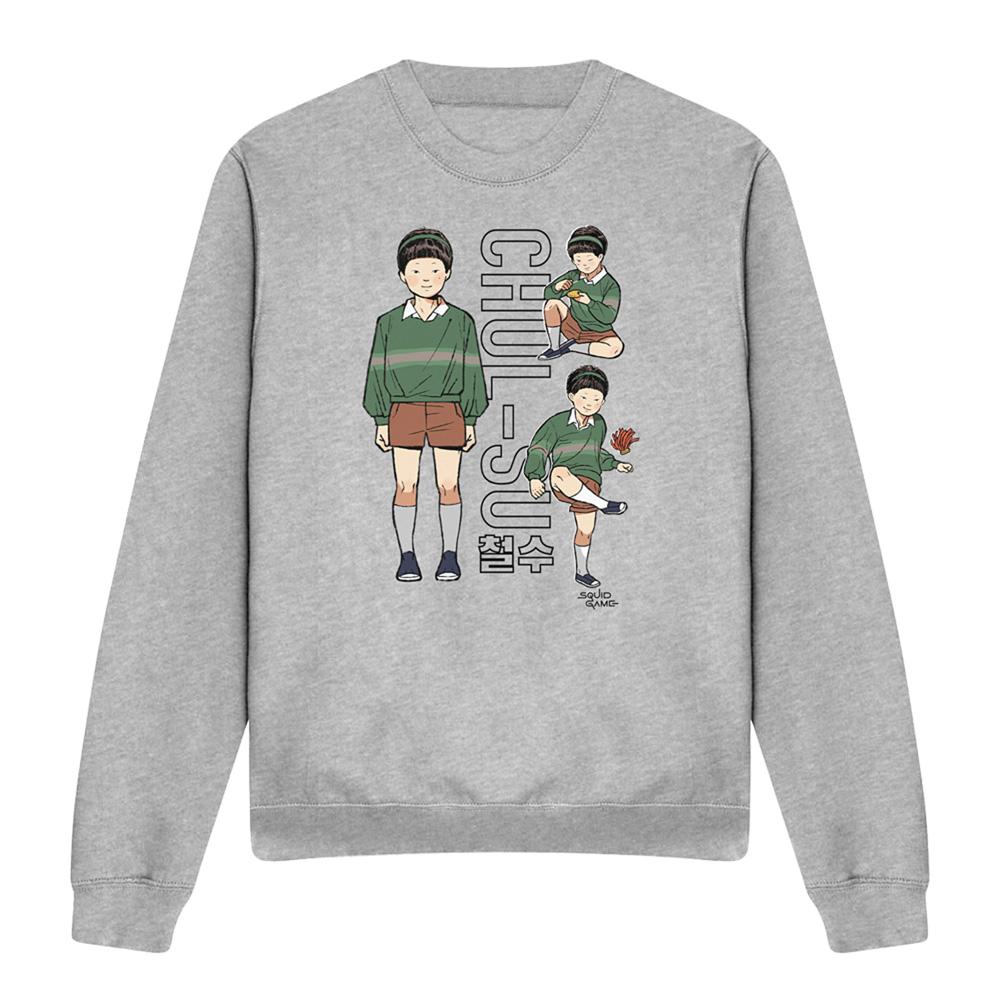 Heather Grey - Front - Squid Game Unisex Adult Season Three Chul-Su Vintage Sweatshirt