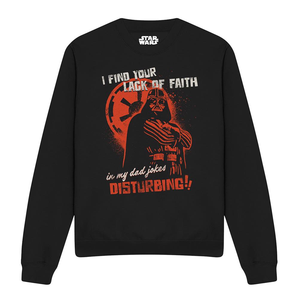 Black - Front - Star Wars Unisex Adult Dad Jokes Disturbing Darth Vader Sweatshirt