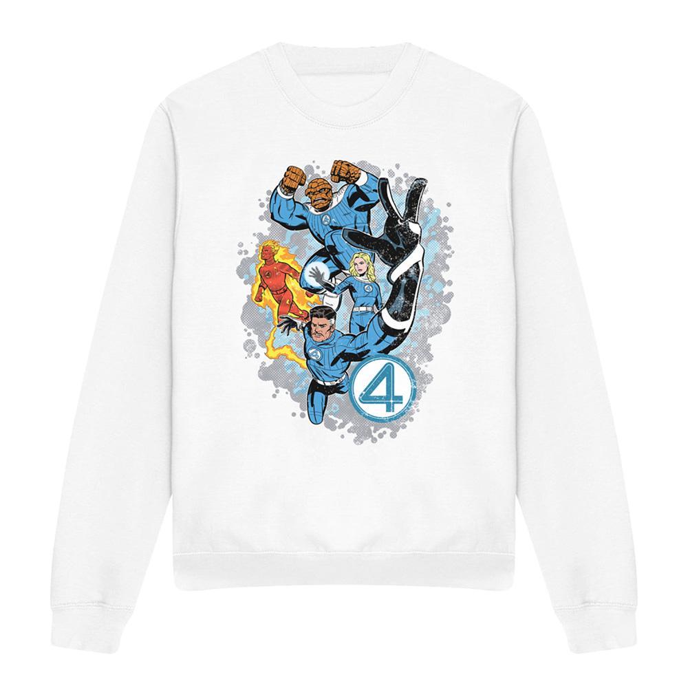 White - Front - Fantastic Four Unisex Adult The First Family Together Sweatshirt
