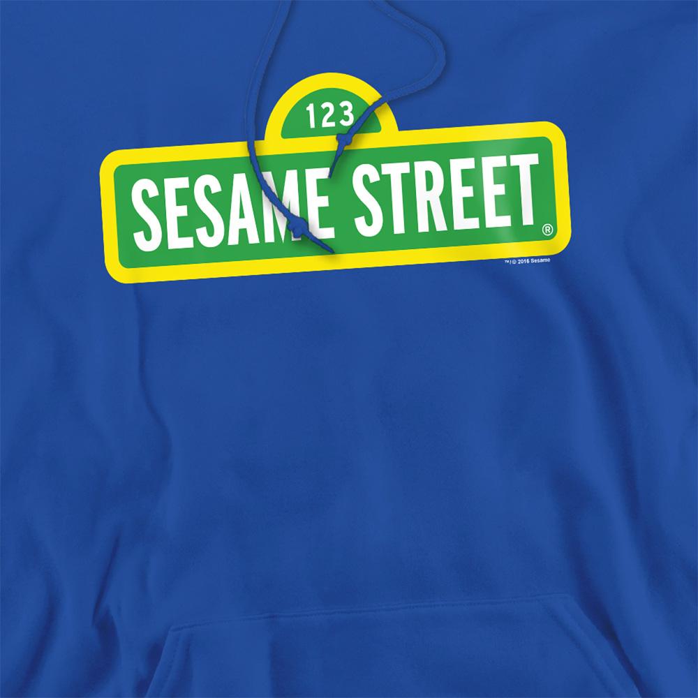Royal Blue - Side - Sesame Street Unisex Adult Logo Hoodie