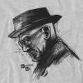 Athletic Heather - Side - Breaking Bad Unisex Adult Heisenberg Sketch T-Shirt